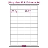 Amazon FBA Label (100 Sheets, 4400 Labels) 44-up labels 48.525.4mm on A4 White Self Adhesive Shipping Mailing stickers for Laser/InkJet Printer, Meets Amazons FBA requirements- TOOFUN