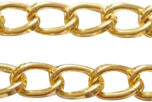 Pandahall 2 Meters Twist Aluminum Chain, Oxidated in Golden, Link:5x9mm