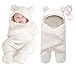 Pinleck Newborn Baby Boy Girl Cute Cotton Plush Receiving Blanket Sleeping Wrap Swaddle (White, One Size)