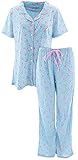 Sag Harbor Women's Blue Roses Pajamas