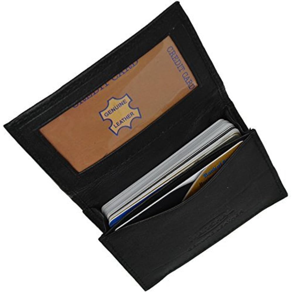 Genuine Leather Card Cases Expandable Credit Outside Id Business Holder