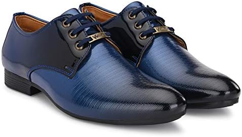 Vellinto ® Men's Blue Oxford Class Designer Patent Leatherette