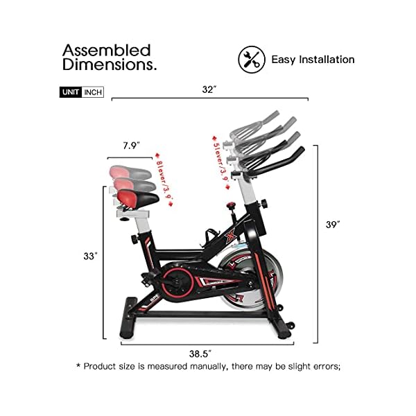 Hooseng-Exercise-Bike-Indoor-Cycling-Stationary-Bikes-Cardio-Workout-Machine-Upright-Bike-Belt-Drive-Adjustable-Resistance-Levels-with-LCD-Digital-Monitor-for-Home-Gym-Lose-Weight-Black Hooseng Aerobic Indoor Training Exercise Bike, Super-Silent Stationary Bike Cycling with LCD display, Seat Cushion…