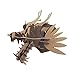 Paper Maker DIY Cardboard Dragon Head Wall Decoration Animal Head Wall Hanging (Small-Sized, Brown)
