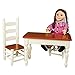 THE QUEEN'S TREASURES 18 Inch Doll Furniture, Farmhouse Collection Fully Assembled Wooden Kitchen Table and Two Chairs, Compatible with American Girl Kitchen Furniture