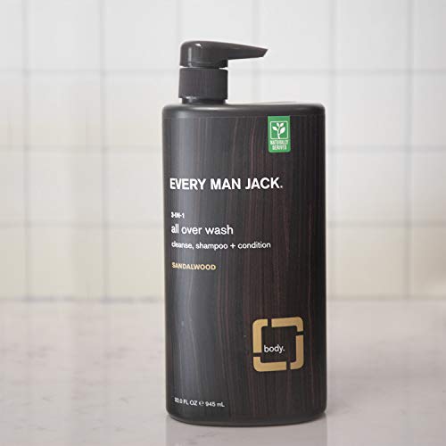 Every Man Jack Mens Cleansing 3in1 All Over Wash for All Skin and