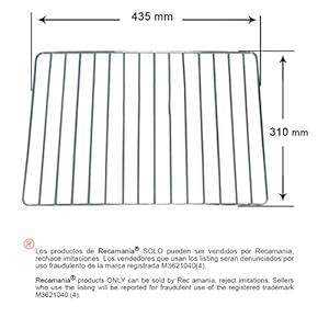 Parrilla para Horno TEKA 310x435 mm.: Amazon.es: Hogar