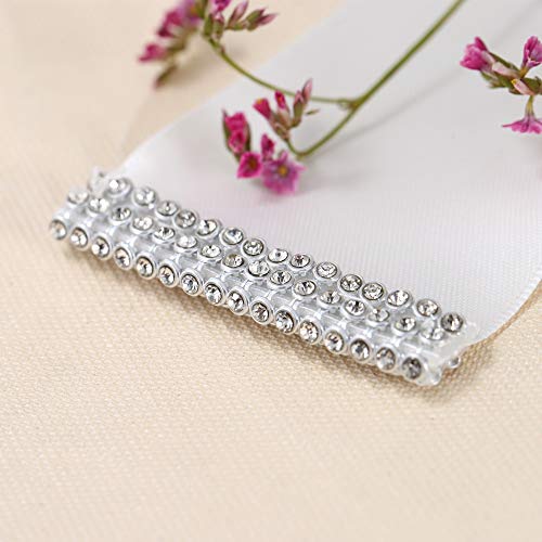 FANGZHIDI Bridal Belt Sash with Rhinestones Silver Floral Crystal Bridal Sash for Wedding Dresses (Sliver, Ivory) - Thumbnail 4
