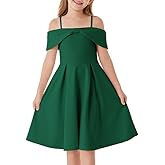 GRACE KARIN Girls Elegant Dress Off Shoulder A-Line Casual Party Dresses for 6-14 Years