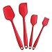 Rubber Spatula Silicone Spatulas Heat Resistant with Stainless Steel Core Spatulas for Cooking Baking Nonstick Kitchen Spatula Utensils Red Spatula Set of 4