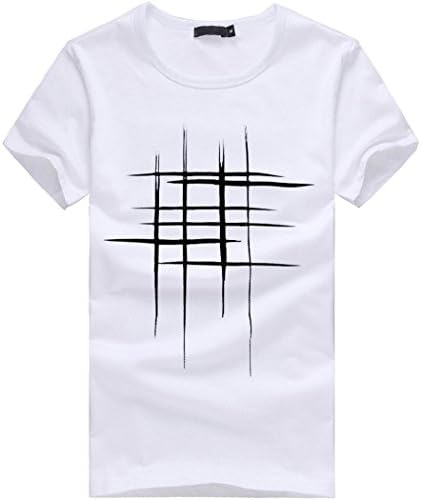 SANFASHION Bekleidung Sanfashion Summer Print Brief Men Cotton Casual Blouse Short Sleeve T-Shirt