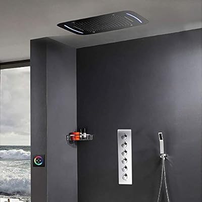 Shower System Led Large Square Waterfall Rain Shower Set