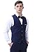 Mens Slim Fit 3-Piece Suit Blazer One Button Suit Jacket Tux Vest & Trousers,Black Suit, US Regular 34/Waist 28, Navy Blue