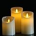 TJFEC Moving Wick LED Flameless Candles, Warmer Romantic Battery Powered,[Real Wax] Beautiful and Elegant Electric Candles - Set of 3, Ivory