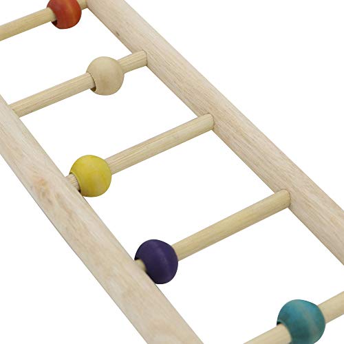 image for YINGGE Wooden Bird Ladder Toy, Parrot Climbing Hanging Ladders Perches