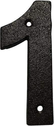 Cast Iron House & Door Numbers 0-9, A-E - Available in Black and Brown (1, Black) — image 1