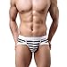 Voberry Men's Sexy Stripe Boxer Briefs Cotton Underwear Shorts Soft Underpants