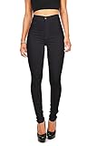 Pink Ice Women's Juniors High Waist Fitted Skinny Jeans (15, Black)