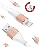 Zeuste Lightning Charging Cable for iOS Devices, 3-Pack (3 Feet, 6 Feet, 10 Feet) - Gold