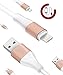 Zeuste Lightning Charging Cable for iOS Devices, 3-Pack (3 Feet, 6 Feet, 10 Feet) - Gold