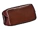Bayfield Bags Overnight Toiletries Bag For Men Small Compact Minimalist Glossy Leather Shaving Kit For Men (10x5x5) (reddish brown) Travel Bags For Men