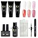 Saint-Acior 6pcs Poly Nail Gel Kit Nail Extension Builder False Nail Tips Top and Base Coat Decoration Kit
