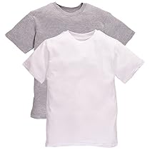 Calvin Klein Boys' Crew Neck Undershirts - 2 Pack (Large (12/14), Grey/White)