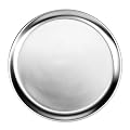 New Star Foodservice | Commercial Grade Aluminum Pizza Trays, Wide Rim (12 Pack)