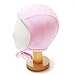 HappyTree 2 Pack Baby Hat Bonnet Soft 100% Combed Cotton Toddler Infant Beanie Pilot Caps, White + Light Pink, Medium