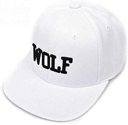 SBParts White Super Cool Baseball Hat Hip-Hop Wolf Adjustable Curved Visor Hat