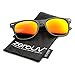 zeroUV Flat Matte Reflective Flash Color Lens Large Horn Rimmed Style Sunglasses - UV400 (Black Fire)