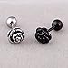 Women's Stainless Steel Rose Flower Screwback Stud Earrings (Silver) Bonnie