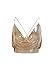 Glamaker Women's Sexy Clubwear Rhinestones Crop Top Backless Diamond Tank Sleeveless Gold