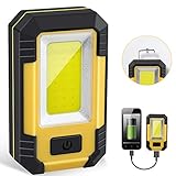 LED Work Light Rechargeable with USB Port, Multi-use COB Flashlight, Magnetic Base & Hanging Hook, 30W 1200Lumens 5000K Super Bright Flood Light for Camping, Fishing, Hurricane,Car Repairing, Emergenc