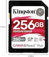 Kingston Canvas React Plus V60 256GB SDXC UHS-II 280R/150W U3 Card view 6