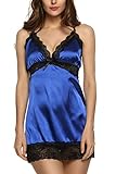 Avidlove Women's Sexy Lingerie Enchanting Satin Chemise Strap Nightgowns Sleepshirts