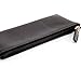Minimalist Soft PU Leather Pencil Case Handy Travel Organizer Purse Pouch Makeup Bag Black