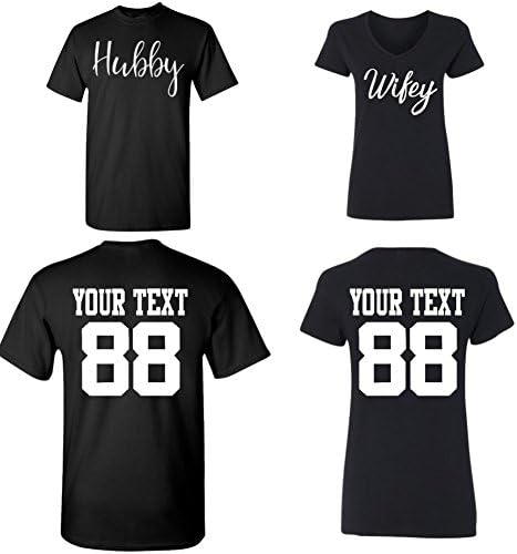 Customized Couple Shirts, Custom Names and Numbers Couples t Shirts Personalized Matching