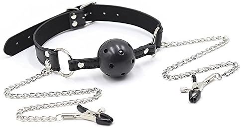 Open Breathable Leather Paly Ball For Men Woman with Silver Chain