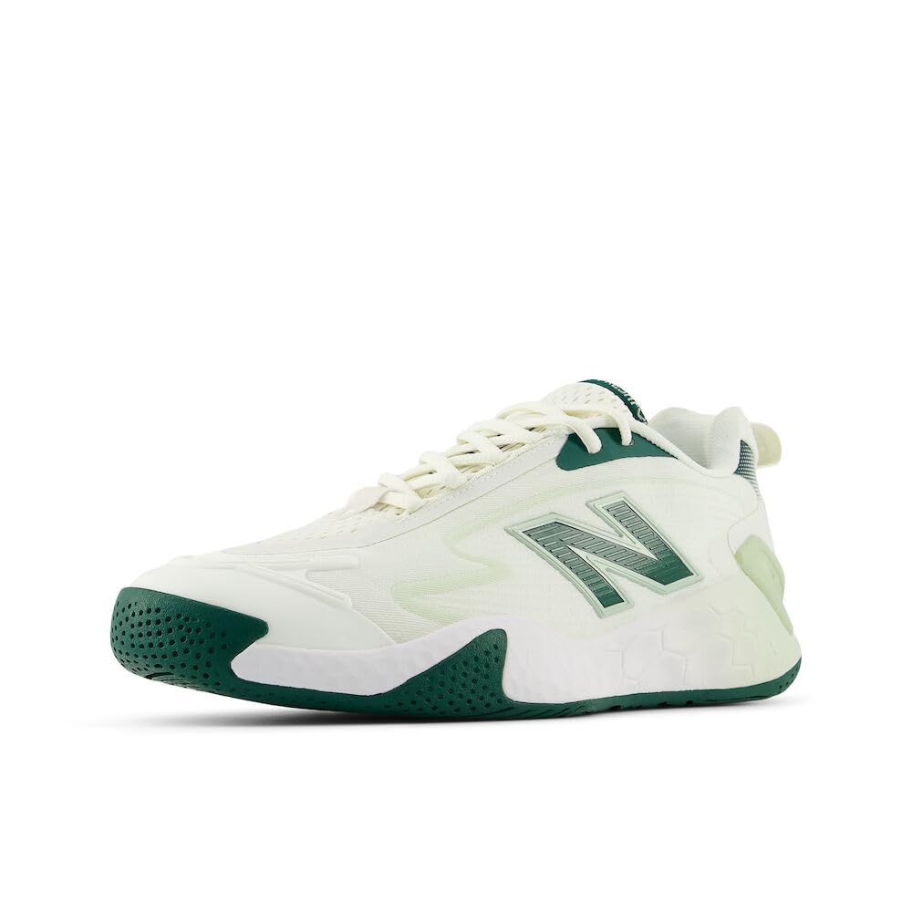 New Balance Men’s Fresh Foam X CT-Rally V1 Hard Court Tennis Shoe, Sea Salt/Green, 7 W