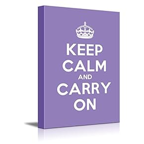 Keep Calm and Carry On Stretched Purple