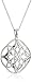 Rhodium Plated Sterling Silver Filigree Pendant Necklace, 18