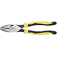 Klein Tools J213-9NECR Journeyman Pliers Connector Crimp Side, Made in USA, With High-Leverage Design Featuring Crimping Die Behind Hinge, 9-Inch