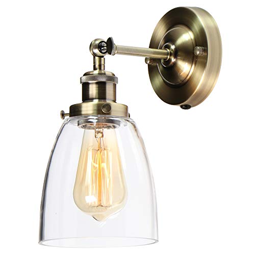Premium Bronze Wall Sconces Lighting Fixture, AILIN Upgrade Edison Retro Vanity Glass Wall Lamp