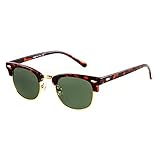 Flowertree Unisex Rs5141 Browline 47mm Sunglasses (leopard+green)