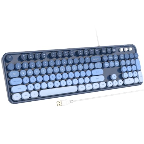 Atelus Retro Typewriter Keyboard Sea Blue Gradient