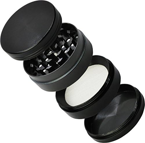 LIHAO Grinder Garrantie à Vie, 2”(5cm) Grinder en Zinc Alliage en 4 pièces - Noir - Cuisine A Vivre LIHAO Grinder Garrantie à Vie, 2”(5cm) Grinder en Zinc Alliage en 4 pièces - Noir