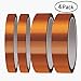 Heat Resistant Tape, Aniann 4 Rolls High Temperature Kapton Tape Sublimation Tape 2 Sizes Polyimide Film Adhesive Tape for Heat Transfer Vinyl, 3D Printing, Soldering, Masking (20mm, 10mm)