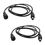 DZYDZR 2PCS 1 Meter 2.1mm x 5.5mm DC 12V Adapter Cable DC Plug Extension Cable Male to Female Black, for LED, CCTV, Car, Monitors, and More (3.3ft)