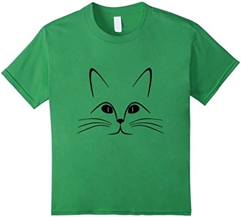 Kids Cat Face T Shirt 8 Grass
